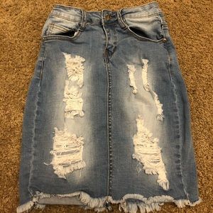 Fashion nova jean skirt